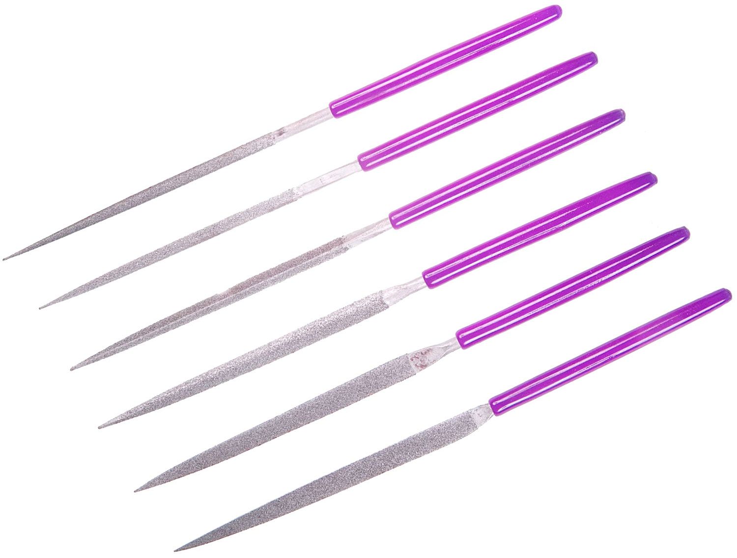 EZE LAP 600C Coarse 250 Grit Diamond Needle Files 6 Pack Purple