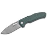 Maserin 480/MV Rumici Nimrod Folding Knife 3.625 inch M390 Stonewashed Plain Blade, Green Burlap Micarta Handles