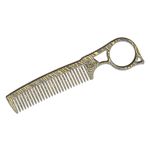 CarboTeam Gold CarboTi Ringed Tactical Comb, Leather Pouch