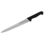 Messermeister Petite Stainless Steel Messer Kullenschliff Santoku Knife, 5 inch, Orange