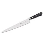 Mercer Cutlery Chinese Cleaver Chef's Knife 8 inch Blade, Black Santoprene  Handle