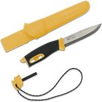 Morakniv Mora of Sweden 163 Double-Edged Hook Knife 2.91 12C27 Stainless  Steel Blade, Birch Wood Handle, Vegetable Tanned Leather Sheath -  KnifeCenter - M-13387