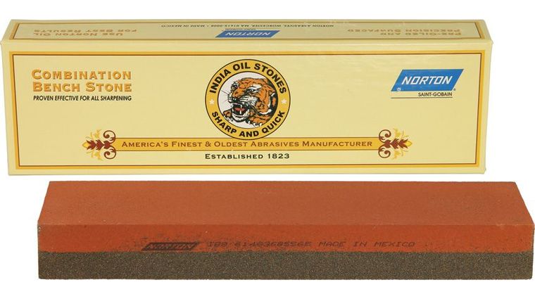 Norton IB8 India Aluminum Oxide Benchstone Coarse/Fine 8 inch x 2 inch x 1  inch