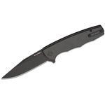 Ocaso Knives 29BCB The Strategy Liner Lock Flipper Knife 3.5 inch K110 Black Clip Point Blade, Black G10 and Carbon Fiber Handles