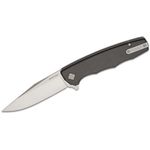 Ocaso Knives 29BCD The Strategy Liner Lock Flipper Knife 3.5 inch K110 Satin Clip Point Blade, Black G10 and Carbon Fiber Handles