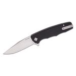 Ocaso Knives 29BGD The Strategy Flipper Knife 3.5 inch K110 Satin Clip Point Blade, Black G10 Handles