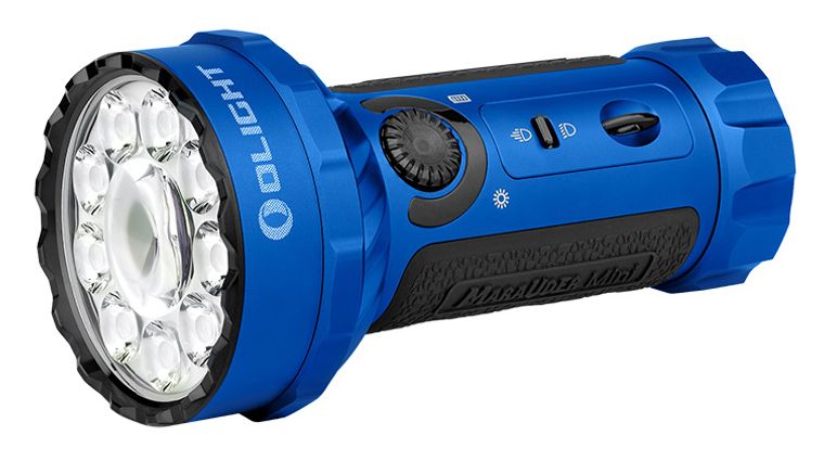 Olight Marauder Mini Variable-Output Rechargeable LED Floodlight, Blue,  7,000 Max Lumens