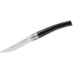 Opinel N010 Effile Ring Lock Folding Knife 4 inch Stainless Steel Polished Plain Blade, Ebony Wood Handle, Gift Box