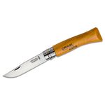 Opinel N07 Folding Knife 3.07 inch X90 Carbon Plain Blade, Varnished Beechwood Handle