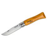 Opinel N09 Folding Knife 3.5 inch X90 Carbon Plain Blade, Varnished Beechwood Handle