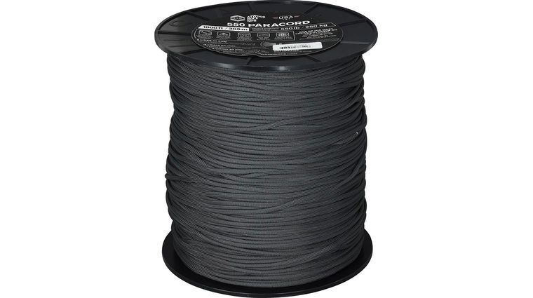 Atwood Rope 550 Paracord, Stealth Gray, 1000 Foot Spool - KnifeCenter -  RG143S