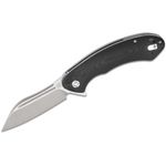 ArtisanCutlery Eterno Flipper Knife 3.54 inch Stonewashed D2 Modified Sheepsfoot Blade, Contoured Black G10 Handles