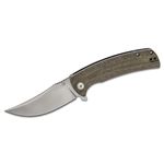 ArtisanCutlery Arroyo Flipper Knife 3.31 inch Satin AR-RPM9 Upswept Blade, OD Green Micarta Handles