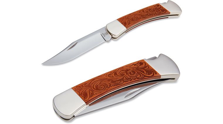 Buck 110 Leather Folding Hunter® Limited Edition 3-3/4" Plain Edge ...