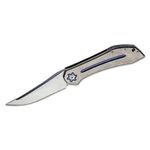 Jim Burke Custom MAP Multiple Application Pen, Silver with Blue Accents,  5.125 Overall - KnifeCenter - Discontinued