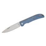 Bear & Son 457GB Slipjoint Folding Knife 3.56 inch D2 Stonewashed Drop Point Blade, Blue Jean Micarta Handles