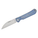 Bear & Son 484GB Slipjoint Folding Knife 3.38 inch D2 Stonewashed Wharncliffe Blade, Blue Jean Micarta Handles