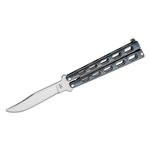 Bear & Son 114GX 5 inch Butterfly Knife Satin Clip Point Blade, Galaxy Epoxy Coated Stainless Steel Handles