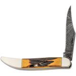 Bear & Son 5193D 1/2 Genuine India Stag Bone Damascus Little Toothpick 3 inch Closed