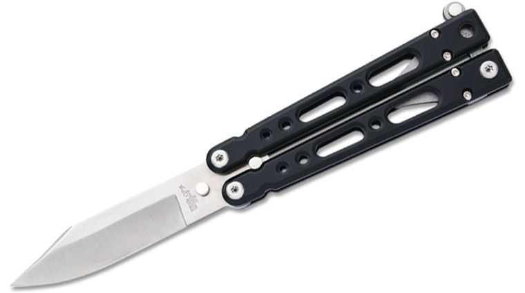 High Quality CNC Machined Butterfly Knife Black Aircraft Aluminum