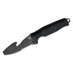 Benchmade 112SBK-BLK H2O Fixed Blade Knife 3.5 inch N680 Black Opposing Bevel Combo Blade, Black Rubber Handle, Injection Molded Sheath