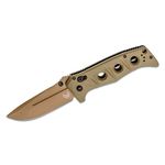 Benchmade Auto Adamas 3.8 AXIS Folding Knife, Tungsten Gray/Desert Tan G10