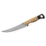 Benchmade Meatcrafter Kitchen Fixed Blade Knife 6.08 inch CPM-154 Stonewashed Trailing Point Blade, Bolstered Maple Valley Richlite and Black G10 Handles