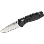 Benchmade 585 Mini-Barrage AXIS-Assisted Folding Knife 2.91 inch Satin Plain Blade, Black Valox Handles