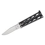 Benchmark Balisong Butterfly Knife 4 Clip Point Blade, Black Handles -  KnifeCenter - BM004