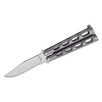Benchmark Butterfly Knife White Epoxy Steel (4 Stonewash) - Blade HQ