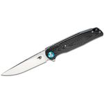 Bestech Knives Ascot Flipper Knife 3.9 inch D2 Satin Drop Point Blade, Black G10 & Carbon Fiber Handles