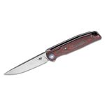 Bestech Knives Ascot Flipper Knife 3.9 inch D2 Satin Drop Point Blade, Red G10 & Carbon Fiber Handles