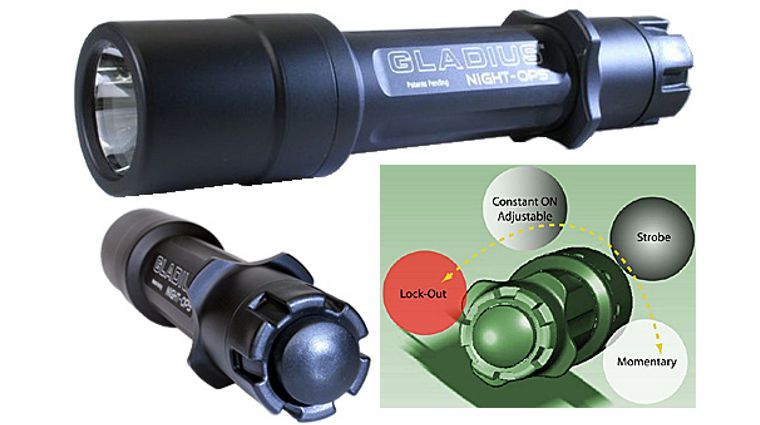 BLACKHAWK! Night Ops Gladius LED Flashlight 2 DL123A Batteries Gray -  KnifeCenter - Discontinued