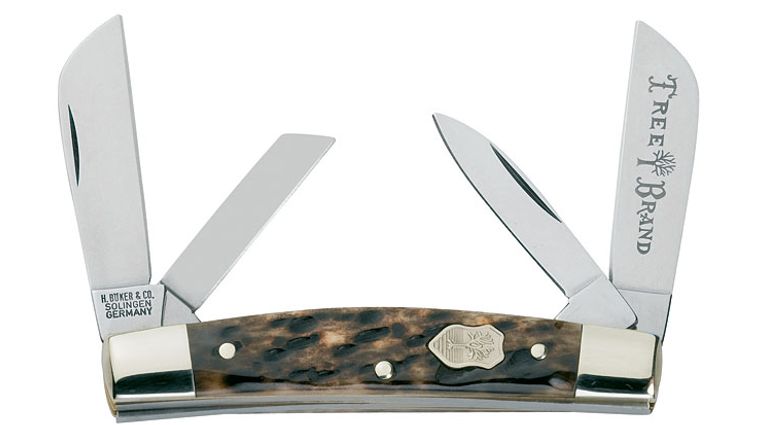 Boker Double Tree 4 Blade Congress with Appaloosa Bone Handle 3-3/4 -  KnifeCenter - 115464AB - Discontinued