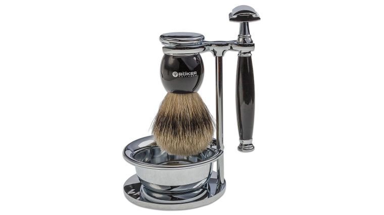 Boker 4 Piece Deluxe Razor Shave Set - KnifeCenter - 04BO101 - Discontinued