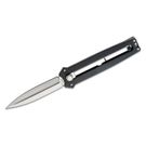 Boker Plus Slike Retractable Utility Dagger Knife 2.99 inch D2 Satin Spear Point Blade, Black G10 Handles