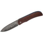 Boker Plus Exskelibur I Folding Knife 3.54 inch Damascus Blade, Cocobolo Wood Handles