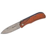 Boker Plus Exskelibur II Folding Knife 2.75 inch Damascus Blade, Cocobolo Wood Handles