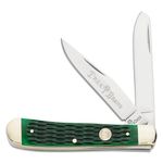 Boker Traditional Series 2.0 Trapper, Jigged Green Bone Handles with Nickel Silver Bolsters, D2 Blade 4.25 inch Closed