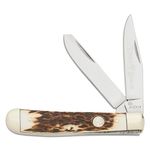 Boker Traditional Series 2.0 Trapper, Stag Handles with Nickel Silver Bolsters, D2 Blade 4.25 inch Closed