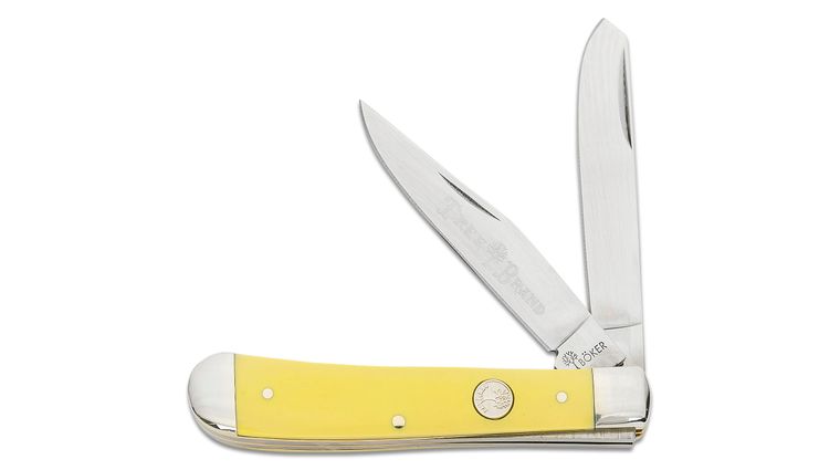 Boker Traditional Series 2.0 Trapper Smooth Yellow Delrin Handles D2 ...