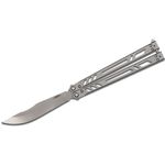 BRS Bladerunners Systems Barebones Balisong Butterfly Knife, Clip Point Blade, Skeletonized Stainless Steel Handles