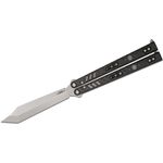 BRS Bladerunners Systems Carbon Fiber Replicant Balisong Butterfly 4.55 inch 154CM Clip Point Tanto Blade, Carbon Fiber Handles