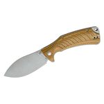 REVO Knives Ness Flipper Knife 3.6 inch D2 Stonewashed Nessmuk Blade, Milled Brown Micarta Handles - KnifeCenter Exclusive