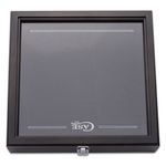 Case Small Black/Gray Wood Countertop Display Case 13 inch x 13 inch x 2 inch, Knives Not Included