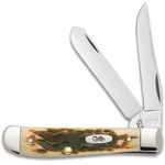 Case Amber Bone Mini Trapper Pocket Knife 3-1/2 inch Closed (6207 SS)