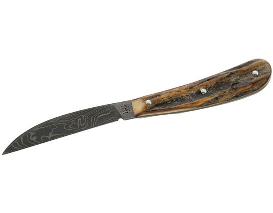 Case Desk Knife Burnt Stag Handles Damascus Blade 6 1 8 Overall