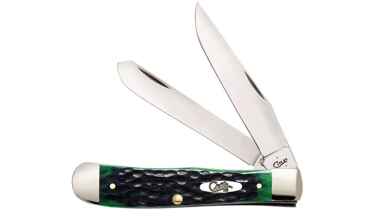 Case Hunter Green Bone Trapper Pocket Knife 4.125 inch Closed (6254 SS)