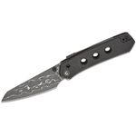 CIVIVI Knives Snecx Vision FG Superlock Folding Knife 3.54 inch Damascus Reverse Tanto Blade, Black Canvas Micarta Handles