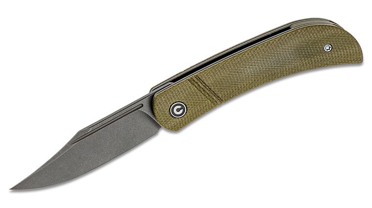 CIVIVI Knives C2015B Appalachian Drifter Double Detent Slipjoint Flipper Knife 2.96 inch S35VN Clip Point Blade, Olive Micarta Handles